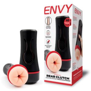 ENVY Squeezable Rear Clutch Stroker – Flesh Vibrating Anal Stroker