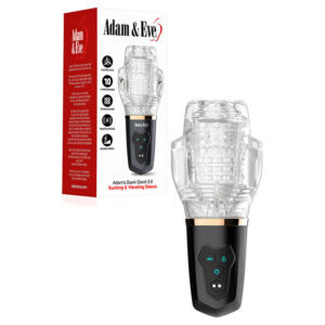 Adam & Eve Adam’s Gawk Gawk 2.0 – Clear USB Rechargeable Rotating & Vibrating Masturbator