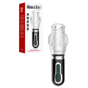 Adam & Eve Adam’s Gawk Gawk 3.0 – Clear USB Rechargeable Thrusting, Rotating & Vibrating Masturbator